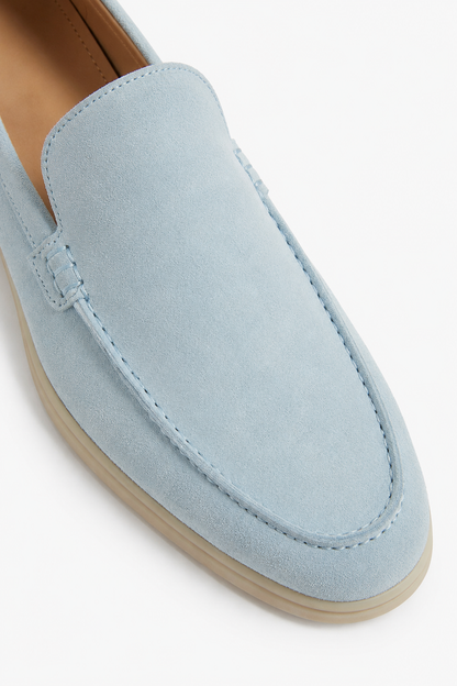Suede Loafer — Light Blue — Loafers