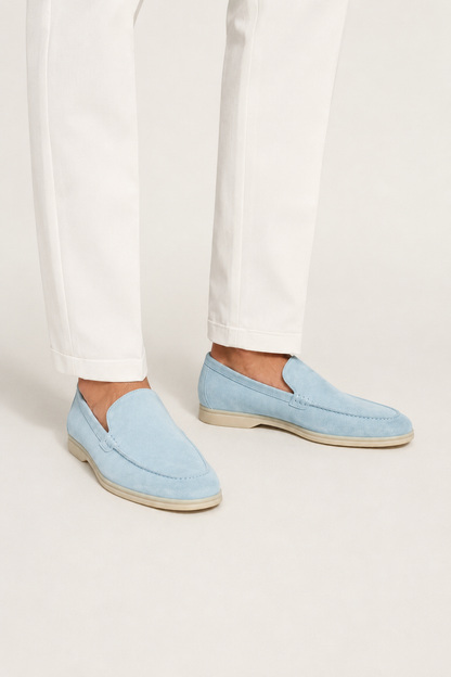 Suede Loafer — Light Blue — Loafers