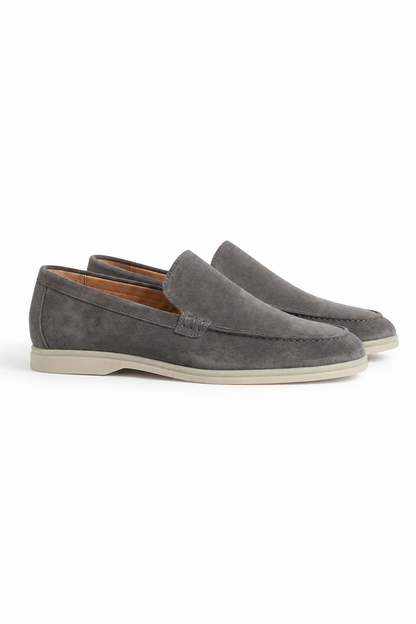 Suede Loafer — Grey — Loafers