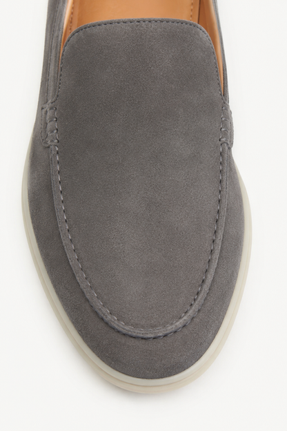 Suede Loafer — Grey — Loafers