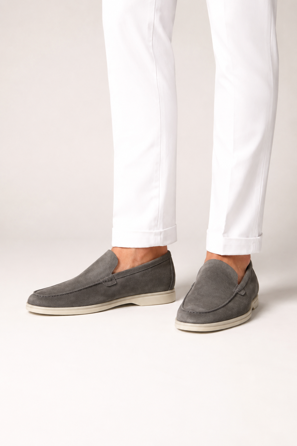 Suede Loafer — Grey — Loafers