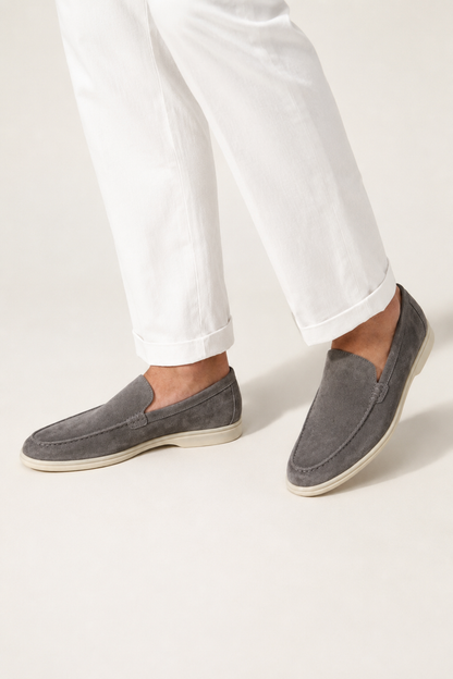 Suede Loafer — Grey — Loafers