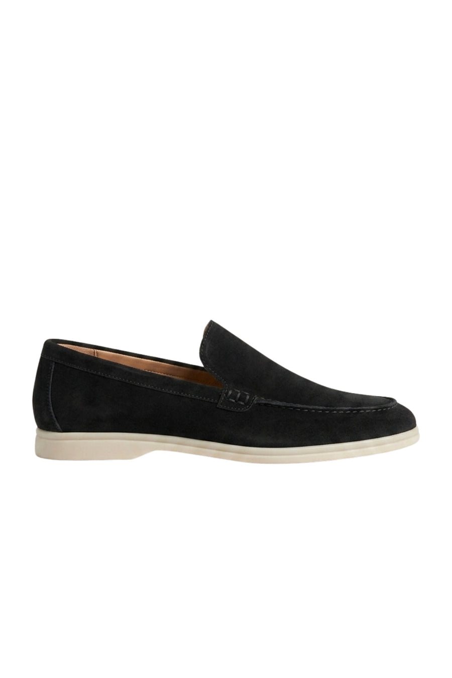 Suede Loafer — Black — Loafers