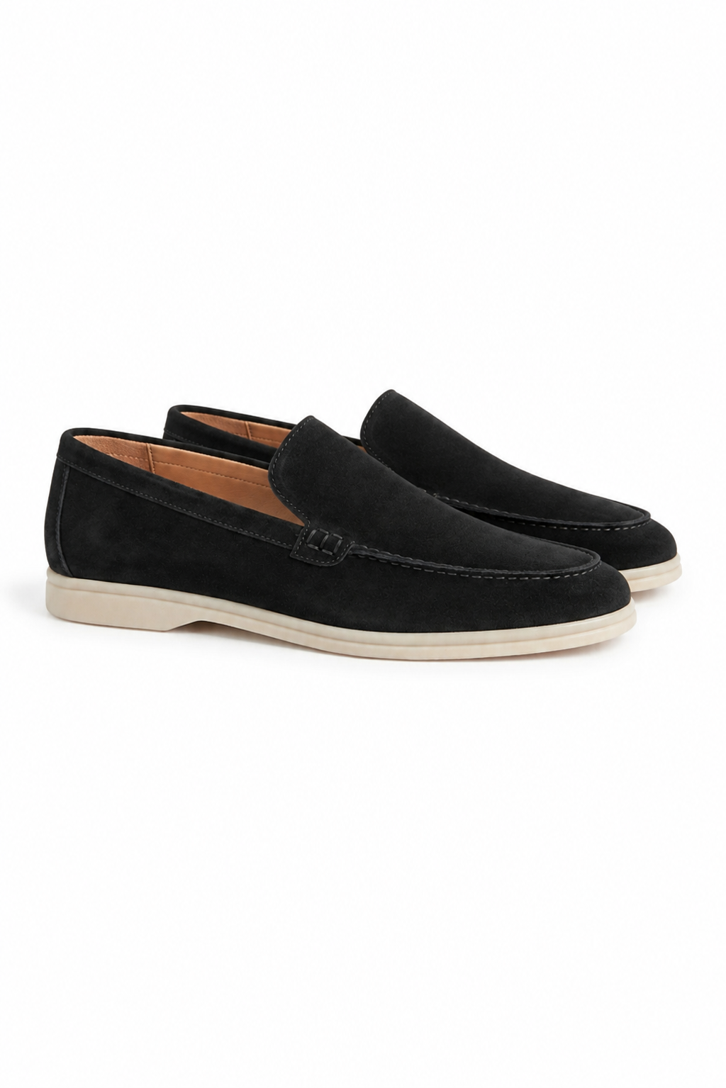 Suede Loafer — Black — Loafers