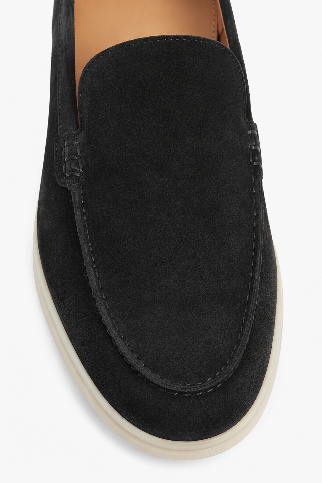 Suede Loafer — Black — Loafers