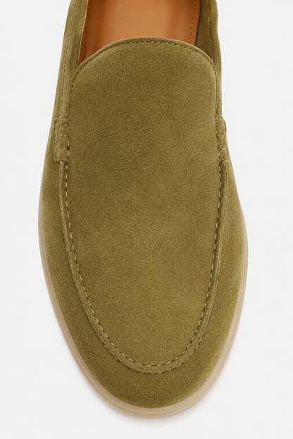 Suede Loafer — Olive — Loafers