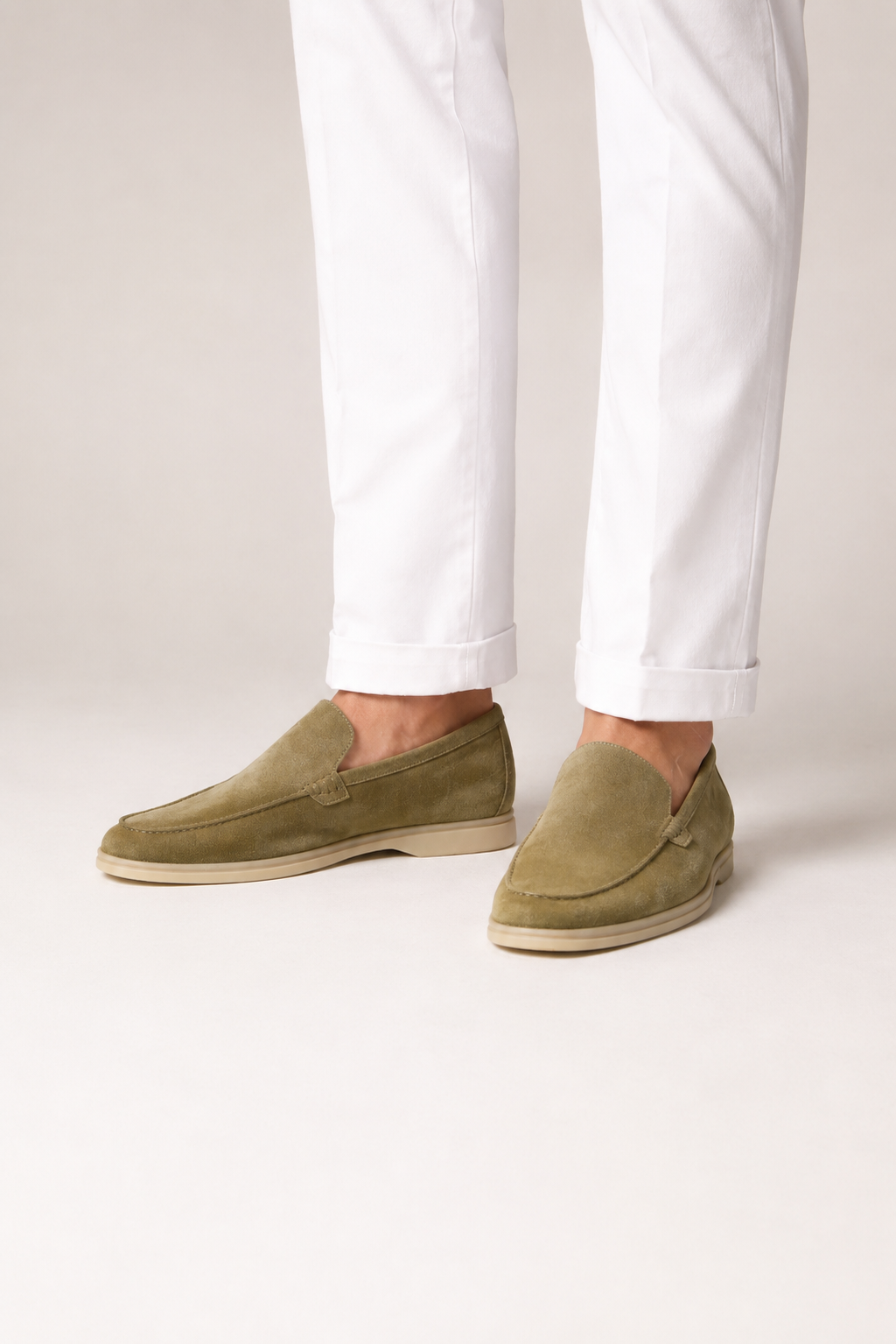 Suede Loafer — Olive — Loafers