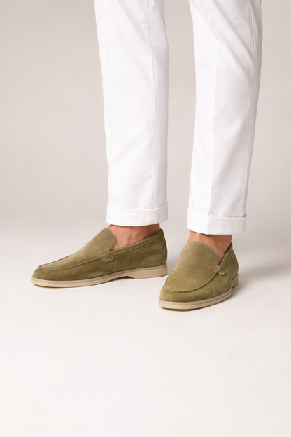 Suede Loafer — Olive — Loafers