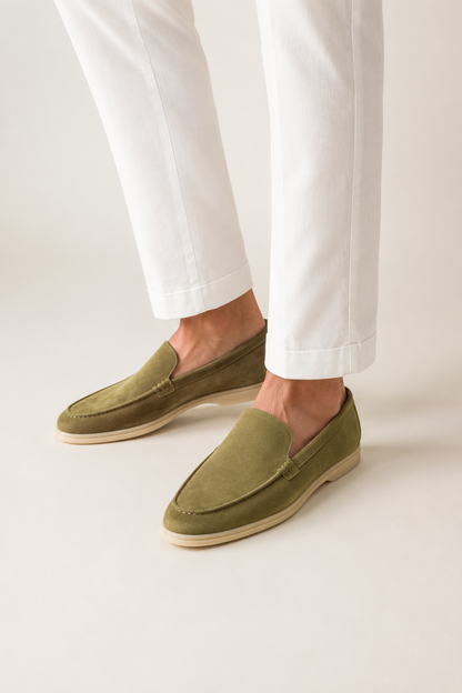 Suede Loafer — Olive — Loafers