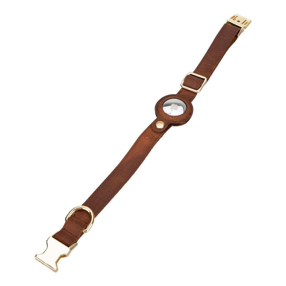 Leather Dog Collar in Tan Brown